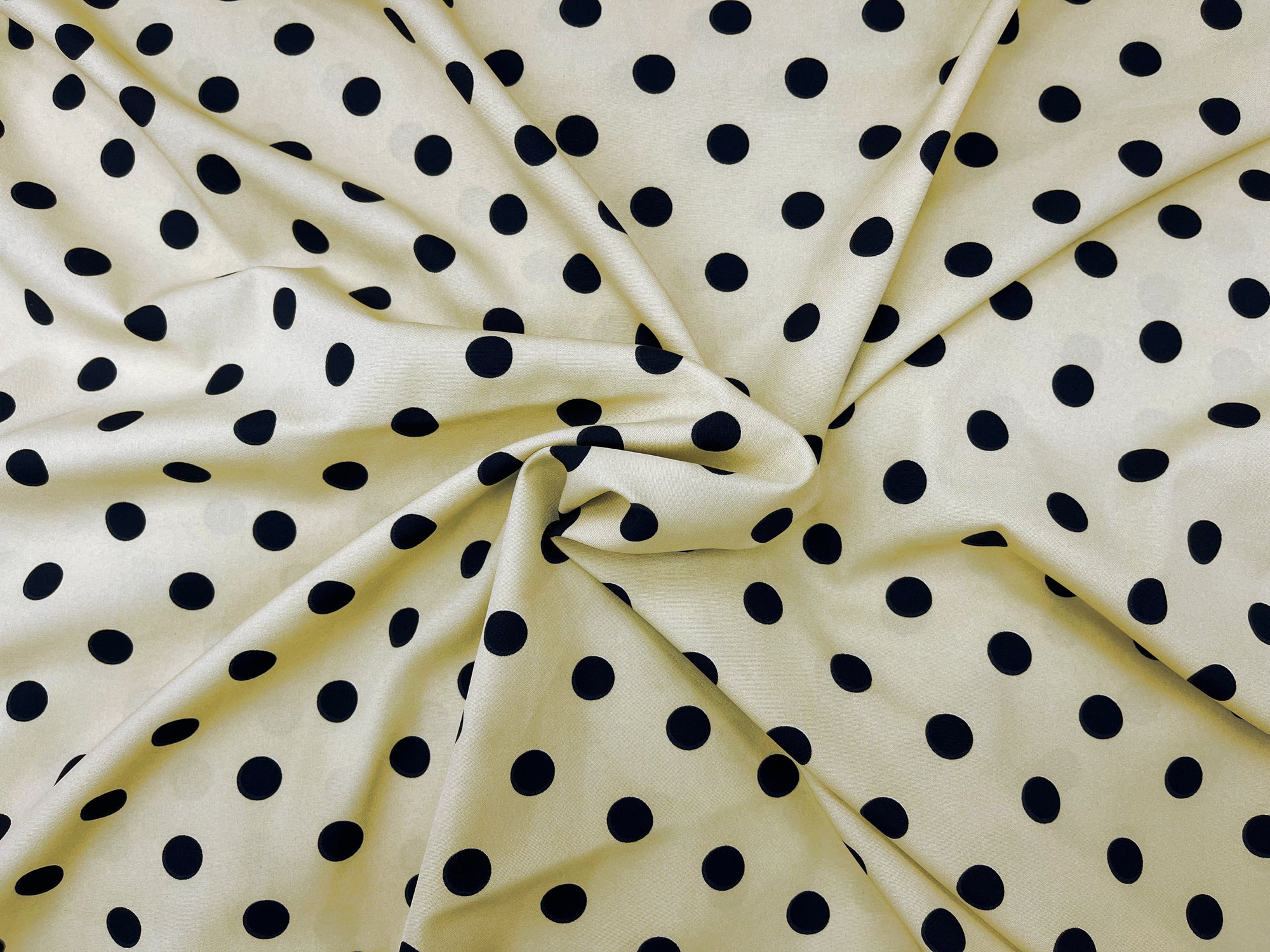 14mm Polka Dots - Printed Crepe Fabric