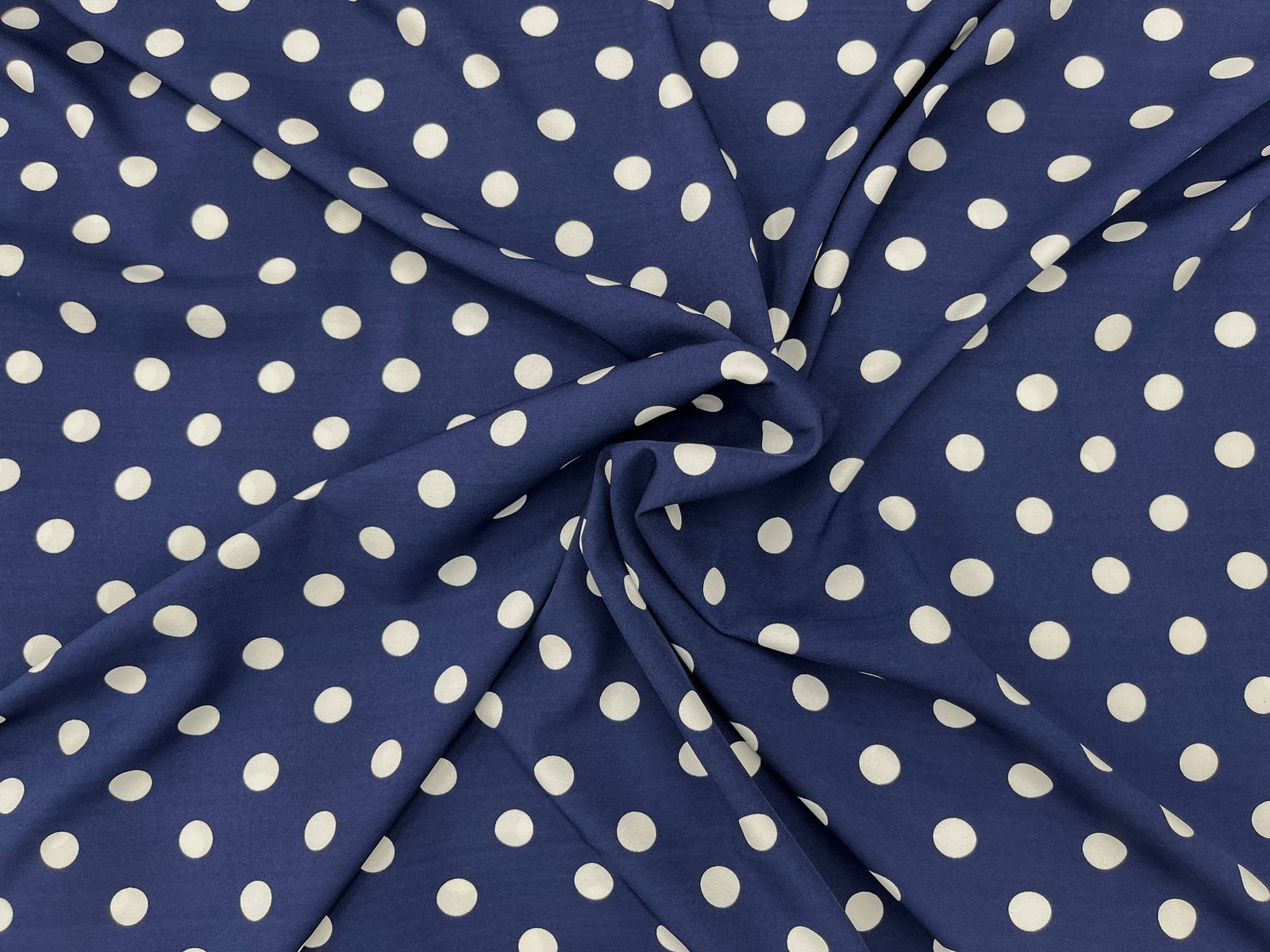 14mm Polka Dots - Printed Crepe Fabric - Cheap Fabrics