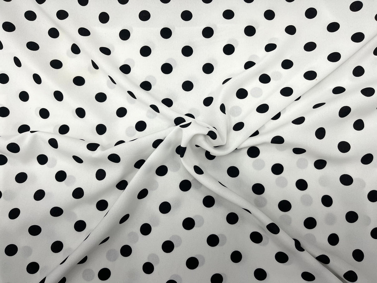 14mm Polka Dots - Printed Crepe Fabric