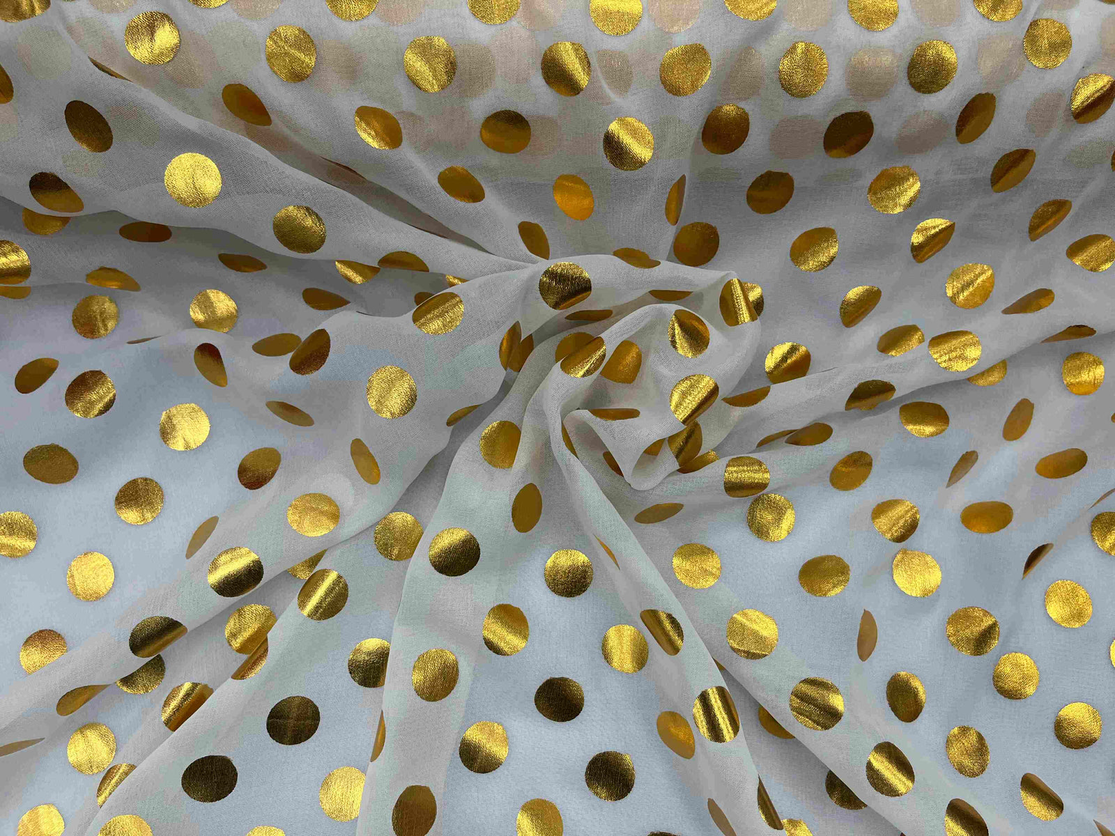 Polka Dot Chiffon Foil Fabric - Cheap Fabrics