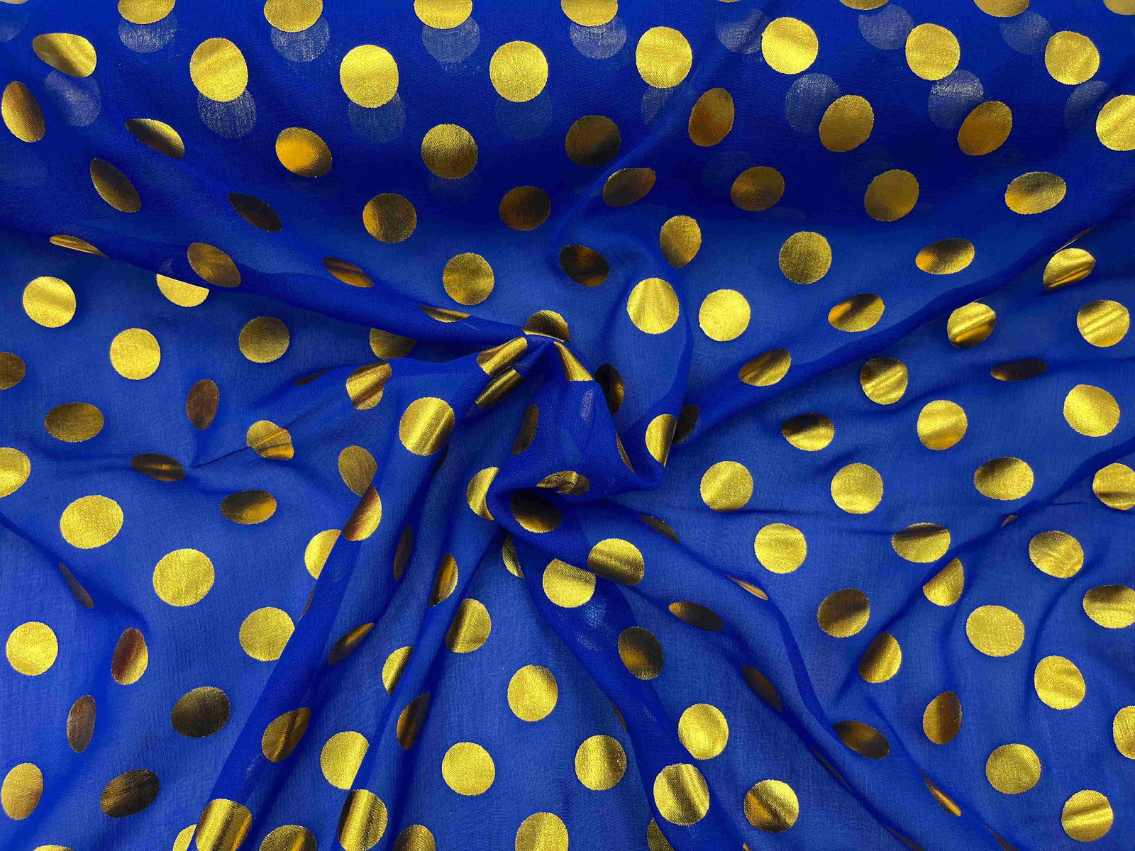 Polka Dot Chiffon Foil Fabric - Cheap Fabrics