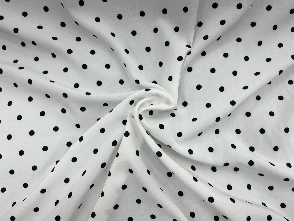 Polka Dots - Printed Crepe Fabric