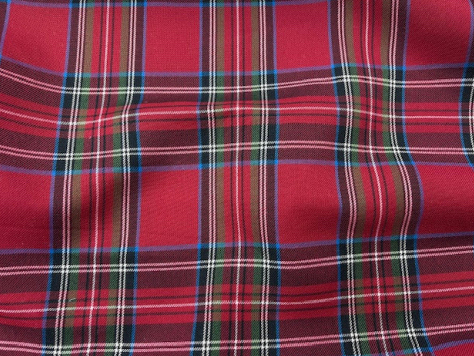 Poly Viscose Tartan - Red Festive - Cheap Fabrics
