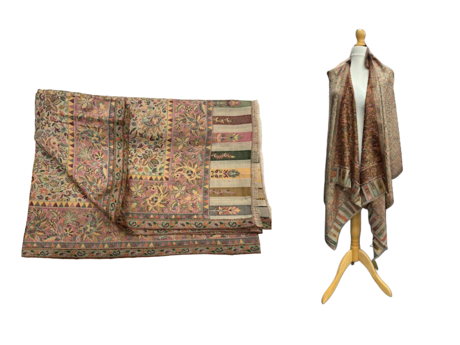 Poly-Viscose Blend Shawl - Beige - Cheap Fabrics