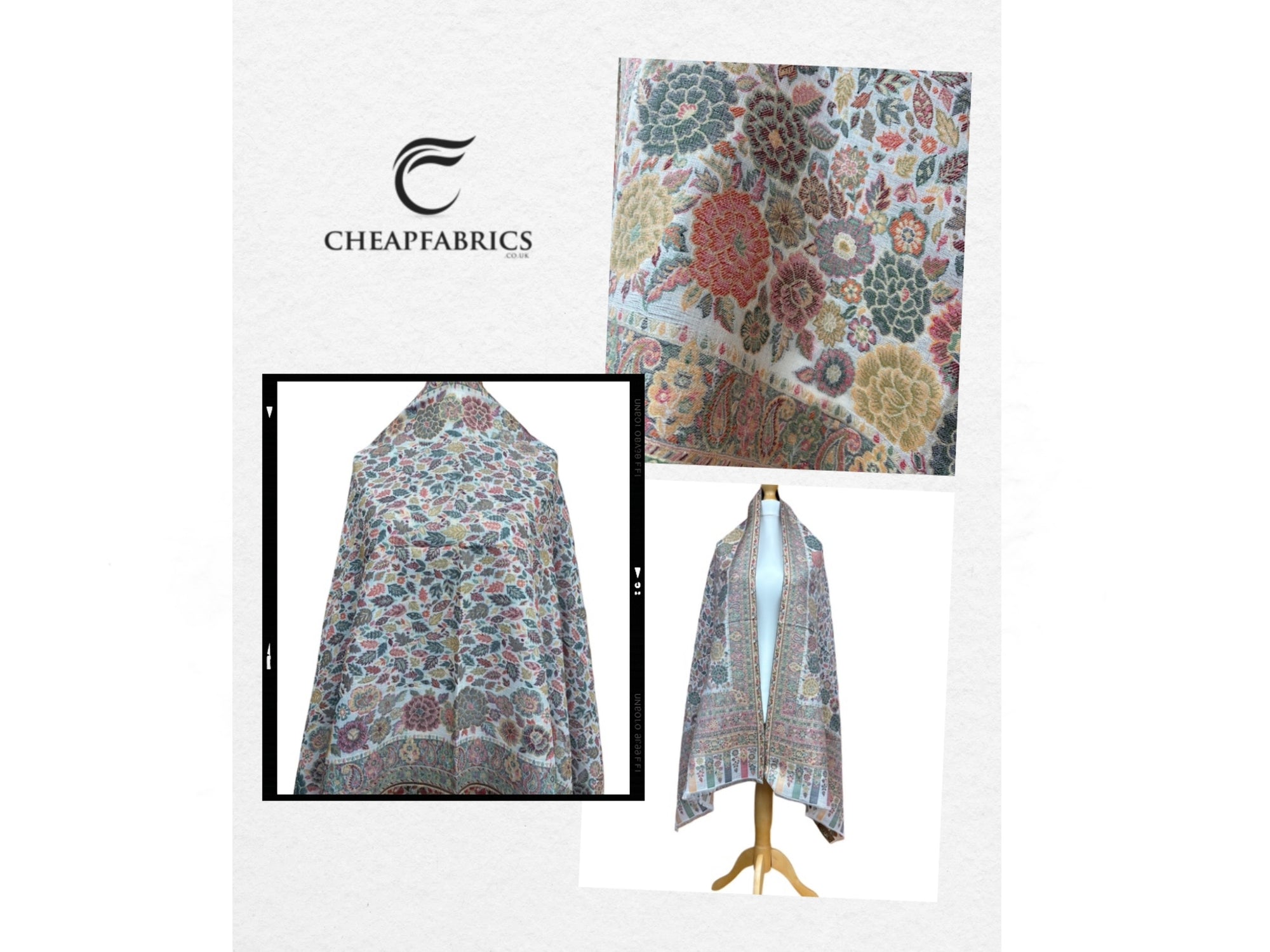 Poly-Viscose Blend Shawl - Floral Divine - Cheap Fabrics