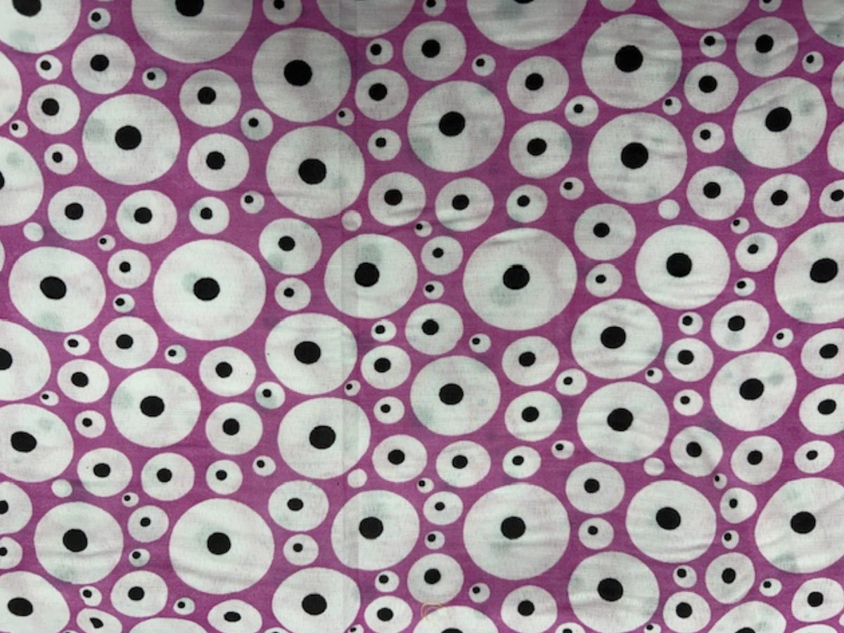 CLEARANCE LENGTH OF FABRIC - Poly/Cotton Print: 4.40MTRS RETRO MAUVE - Cheap Fabrics