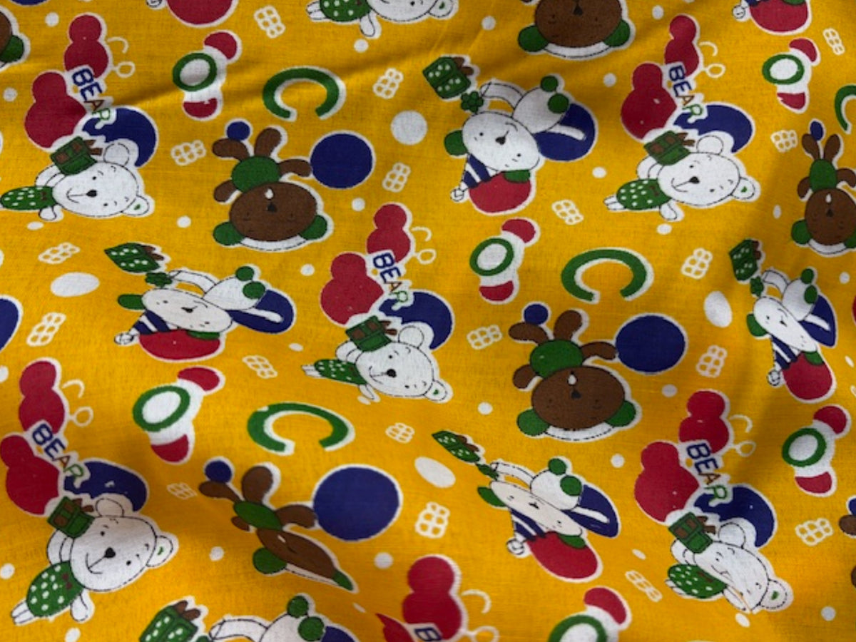 Cute Teddy - Poly/Cotton Print
