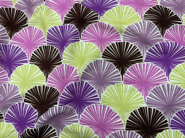 Japanese Fan Design - Polyester Subtle Slub Crepe Fabric