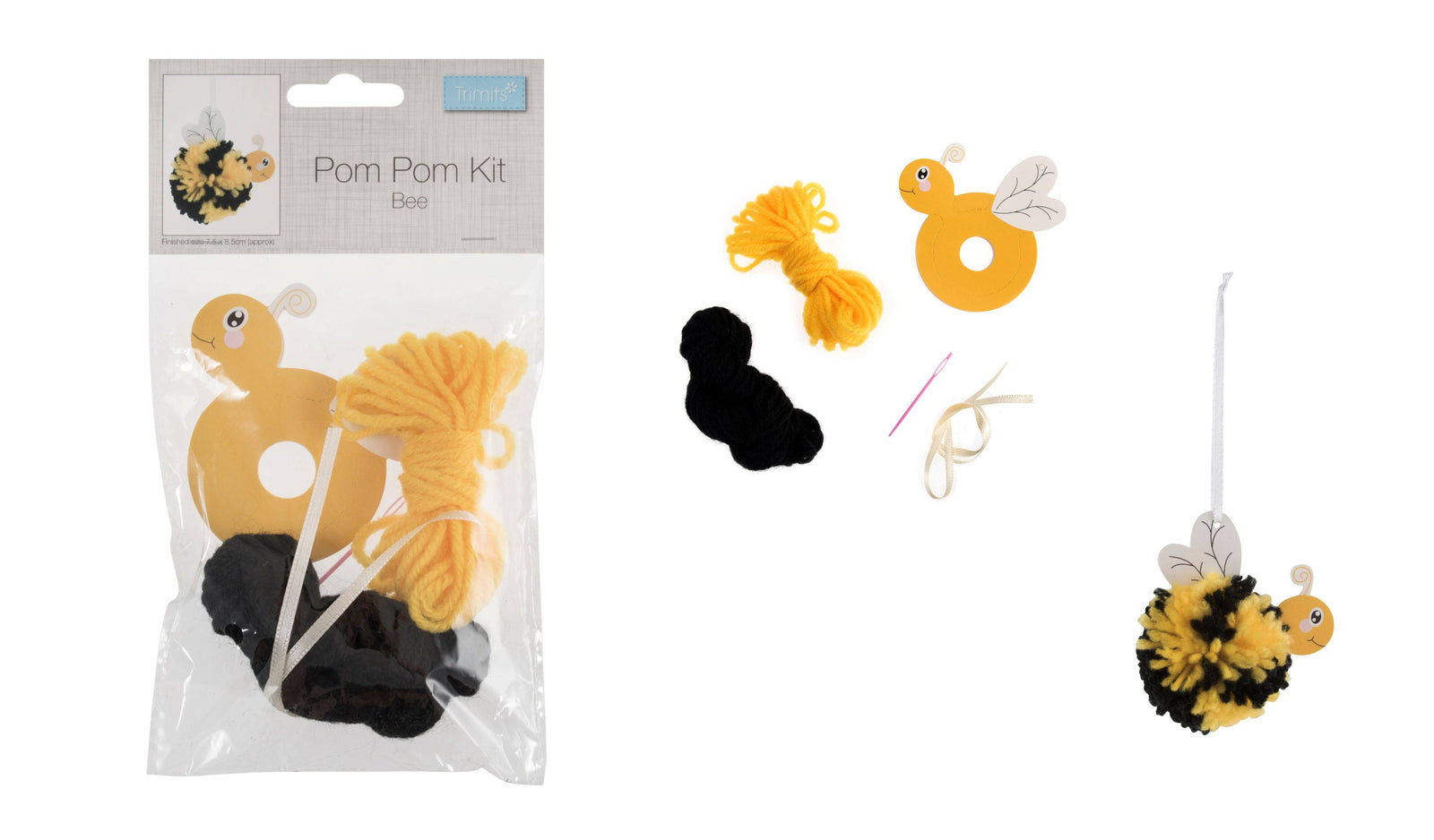 Pom Pom Craft Decoration Kit - BEE - Cheap Fabrics