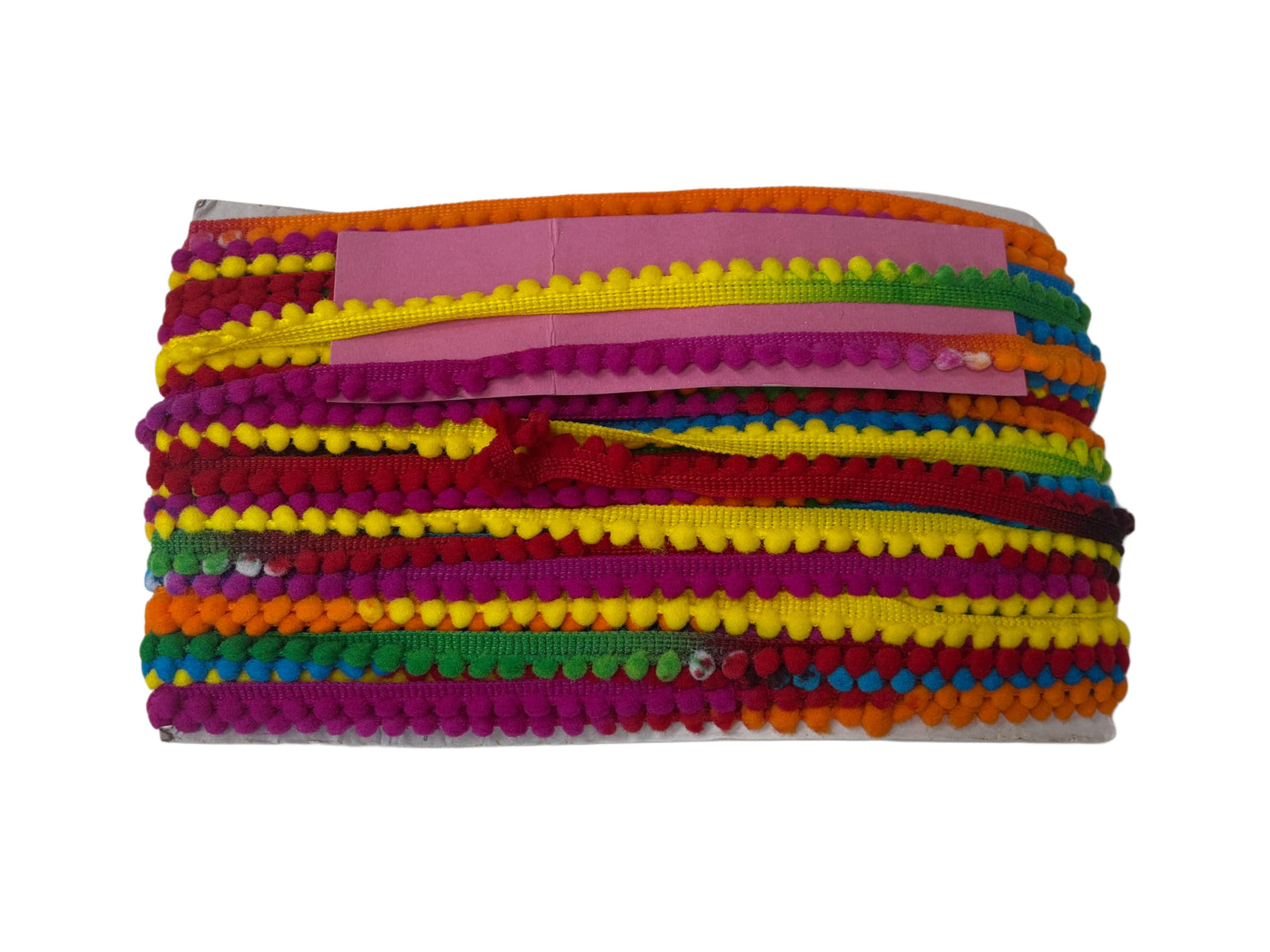 Bright Multicolour Pom Pom Trim - 10mm - Cheap Fabrics