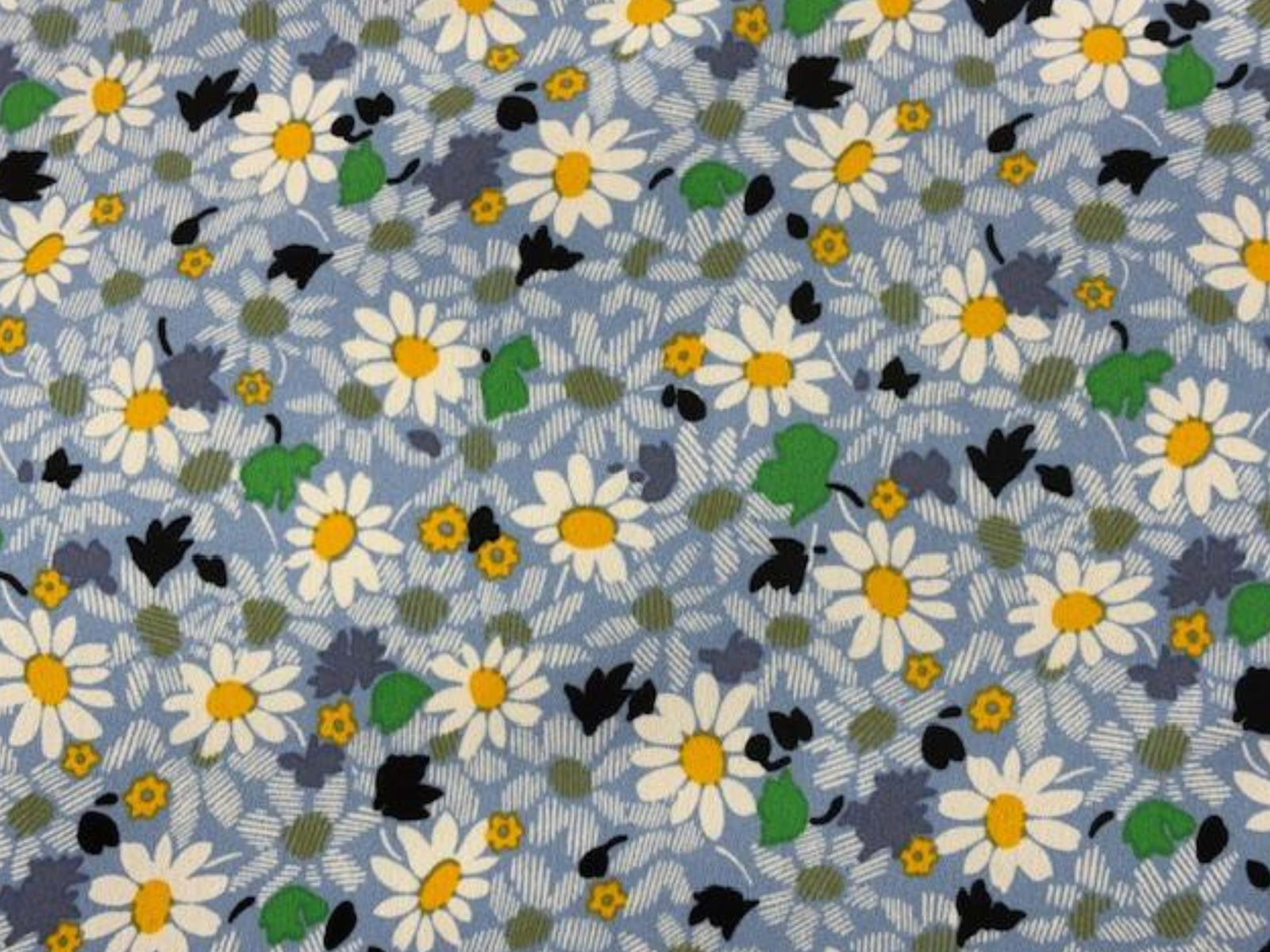 Large Daisies- Printed Crepe - Cheap Fabrics