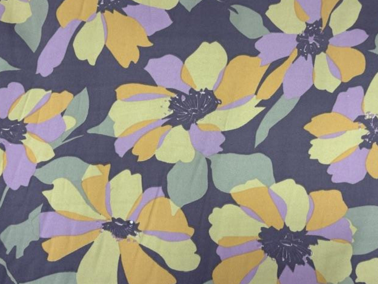 Bloom Block - Printed Crepe Satin (DEFECT) - Cheap Fabrics