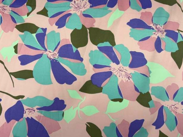 Bloom Block - Printed Crepe Satin (DEFECT)