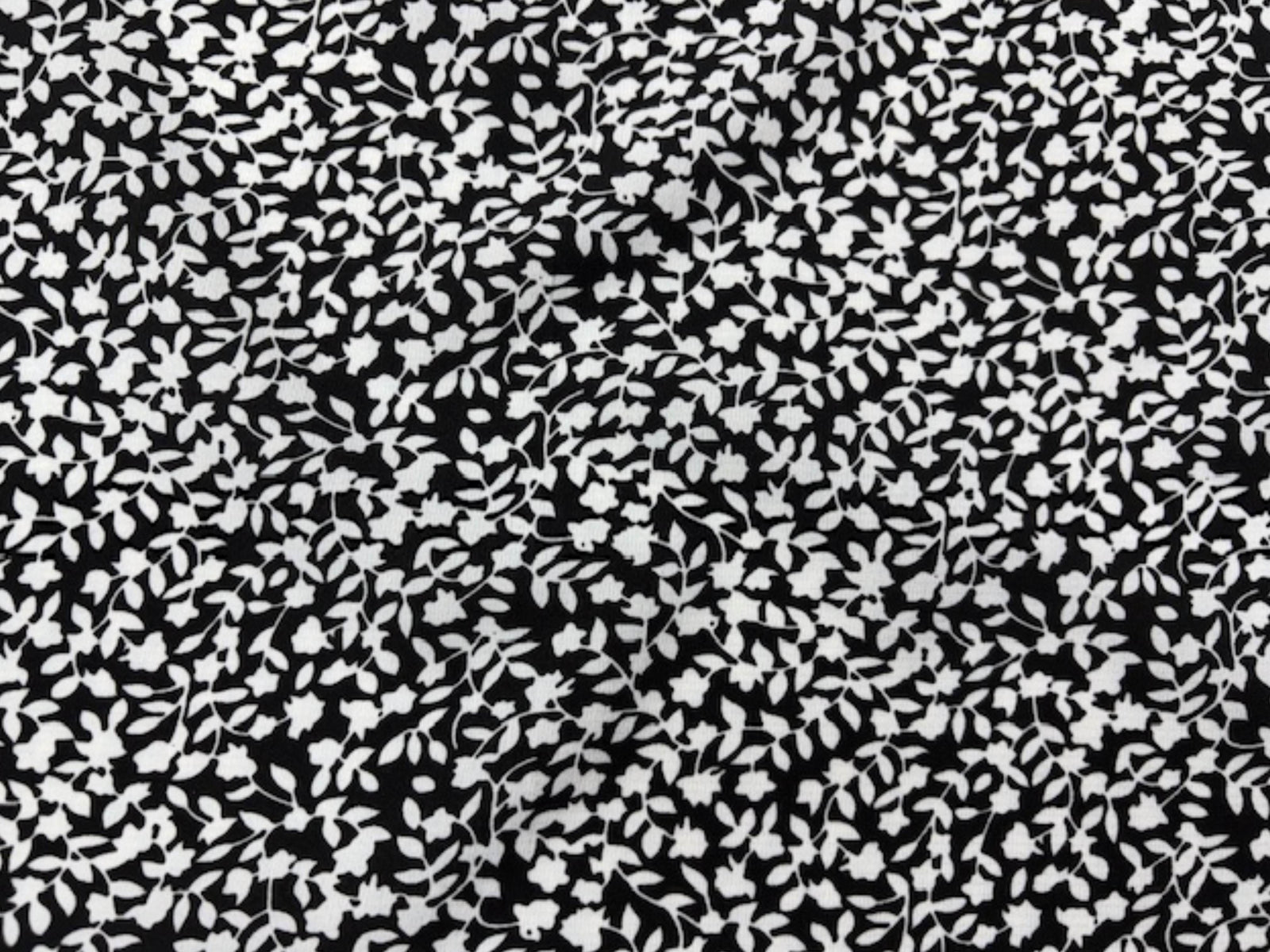 Mono Leaves Print - Printed Crepe Special - Cheap Fabrics