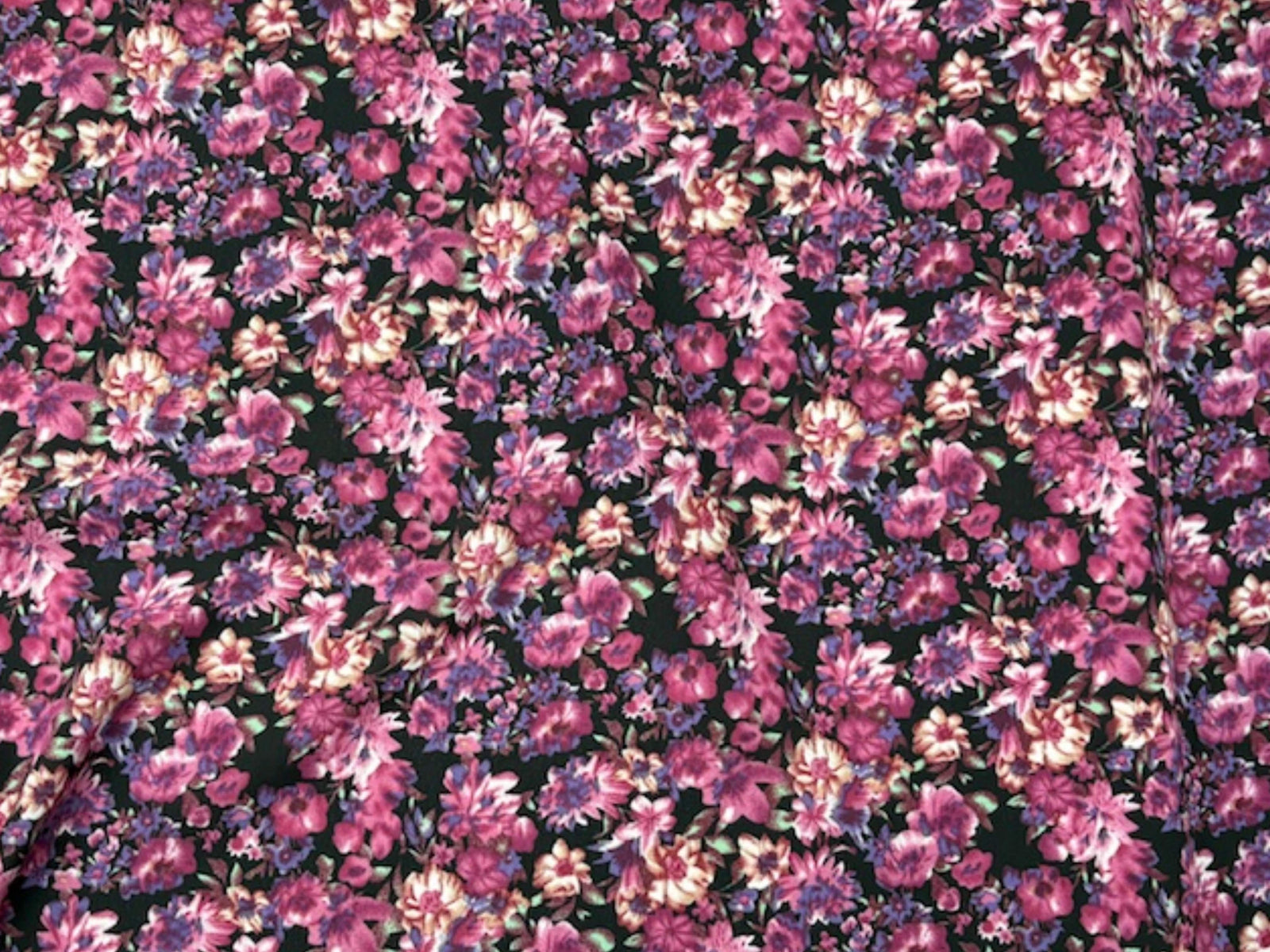 Magenta Floral- Printed Crepe Special - Cheap Fabrics