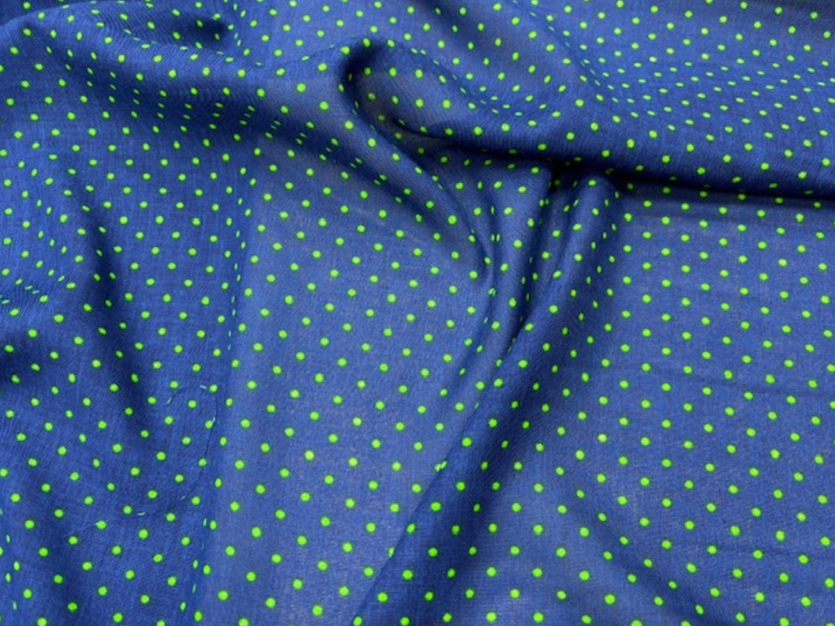Printed Viscose Fabric - 2mm Polka Dot - Cheap Fabrics