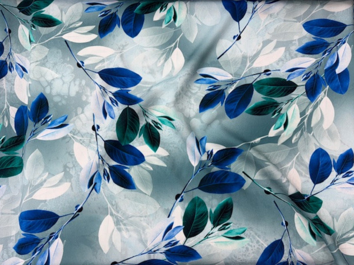Printed Viscose Fabric - Leaf Design - Cheap Fabrics