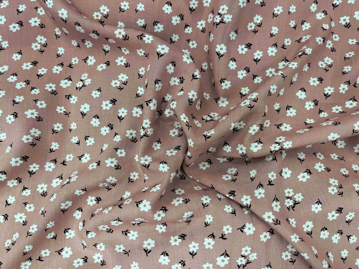 Printed Viscose Fabric - Ditsy Daisy - Cheap Fabrics