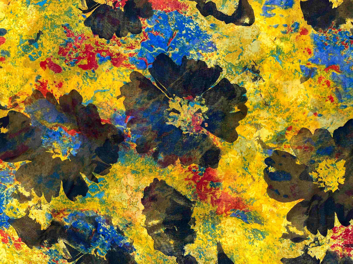 Printed Chiffon Fabric - Floral Fire
