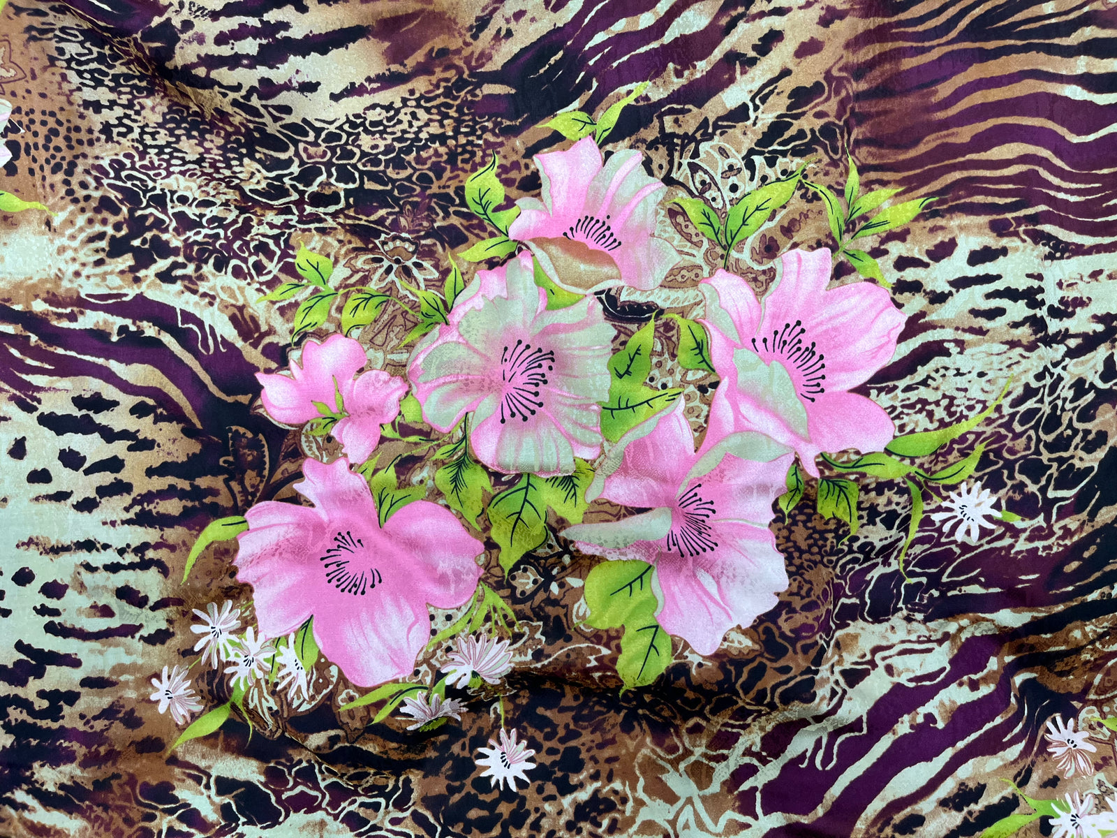 Printed Cotton Silk Fabric - Floral Camo - Cheap Fabrics