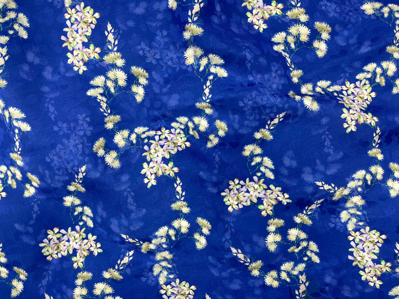 Printed Cotton Silk Fabric - Royal Floral - Cheap Fabrics