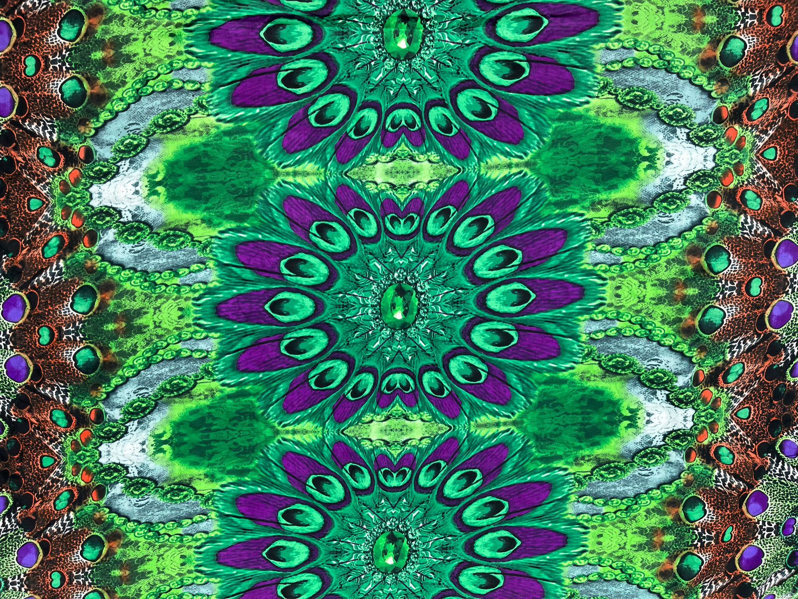 Printed Cotton Silk Fabric - Tribal Border - Cheap Fabrics