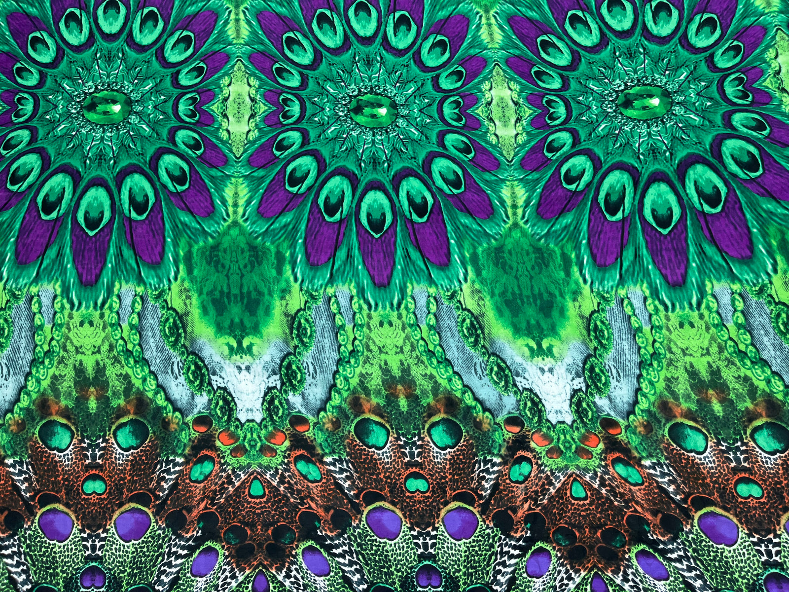 Printed Cotton Silk Fabric - Tribal Border - Cheap Fabrics