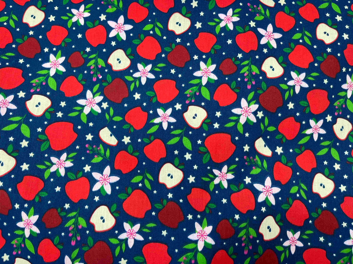 Polycotton Printed Fabric - Apples