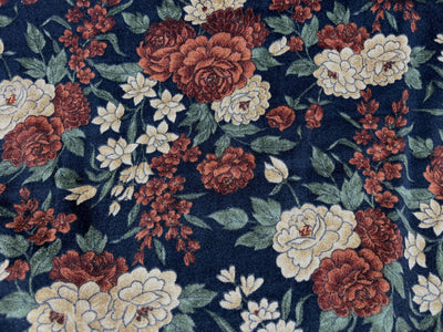 Vintage Flower - Printed Velvet Fabric