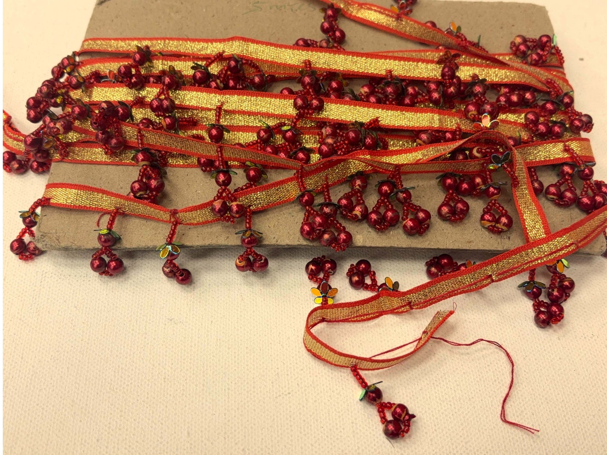 Red/Orange Tassel Bead Trim - (DEFECT CLEARANCE) - Cheap Fabrics