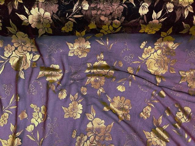 Rose - Foil Metal Chiffon - Cheap Fabrics
