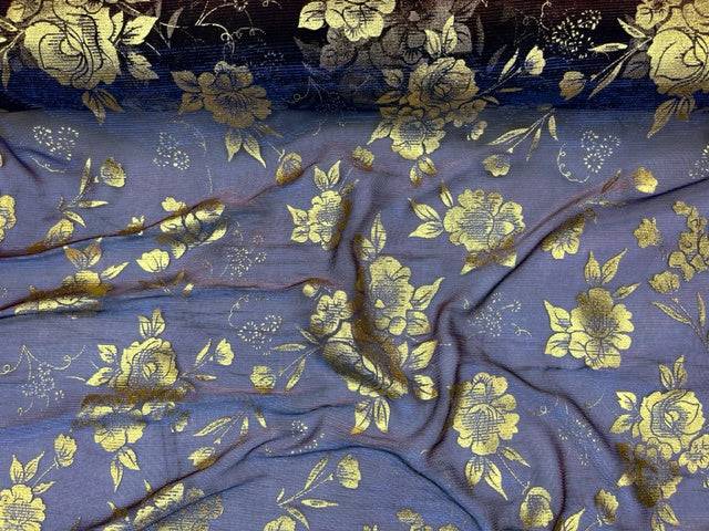 Rose - Foil Metal Chiffon - Cheap Fabrics