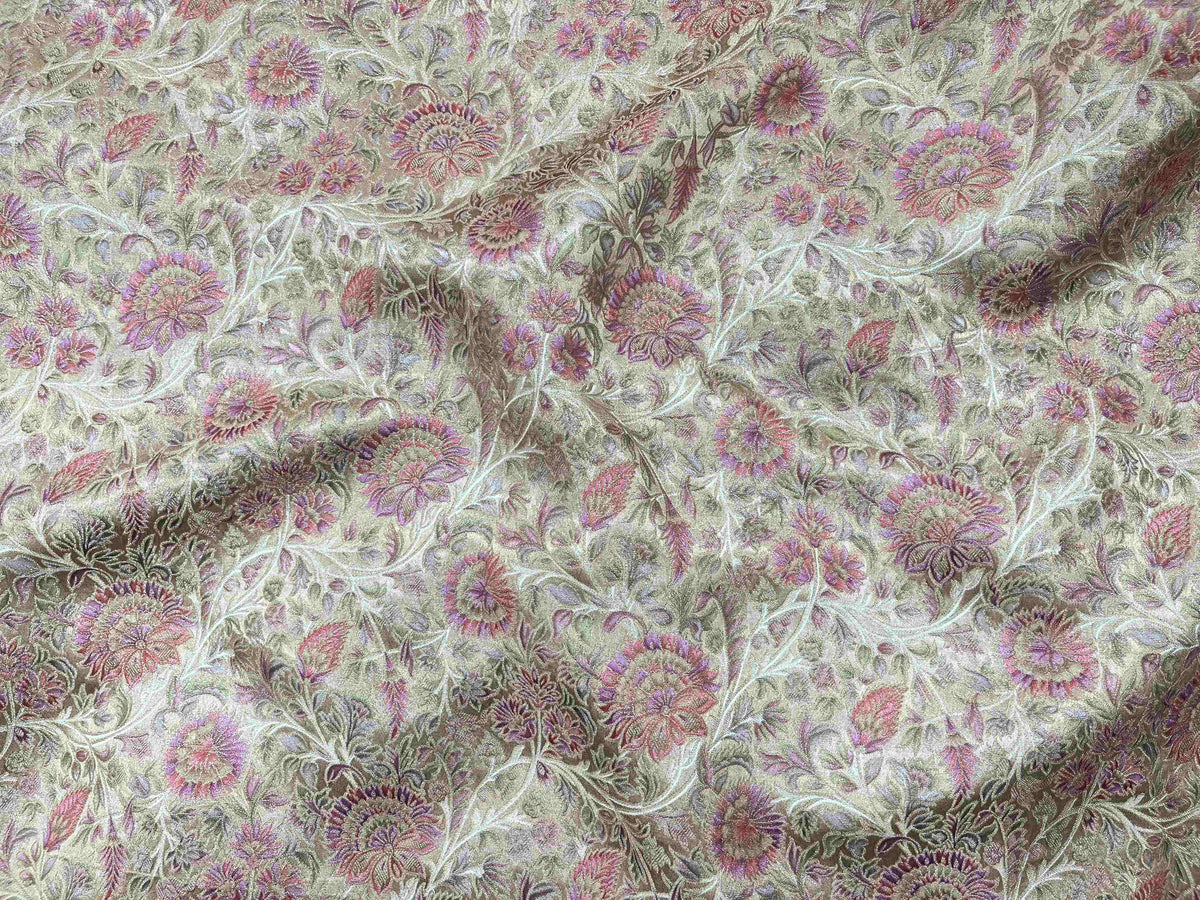 Gold royal brocade fabric from Cheapfabrics, showcasing intricate patterns and luxurious brocade textile.