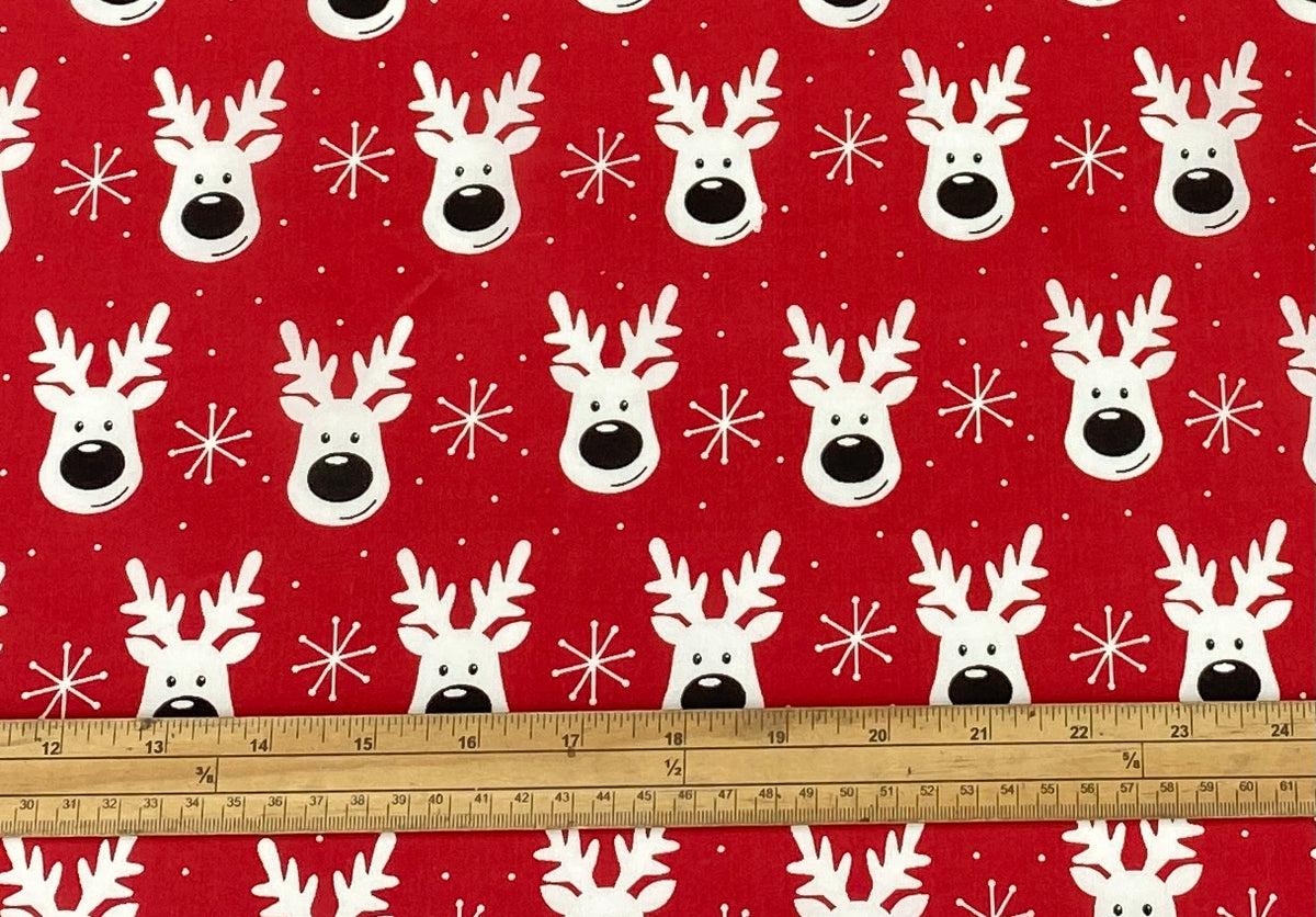 Christmas Rudolph  - Poly/Cotton Print