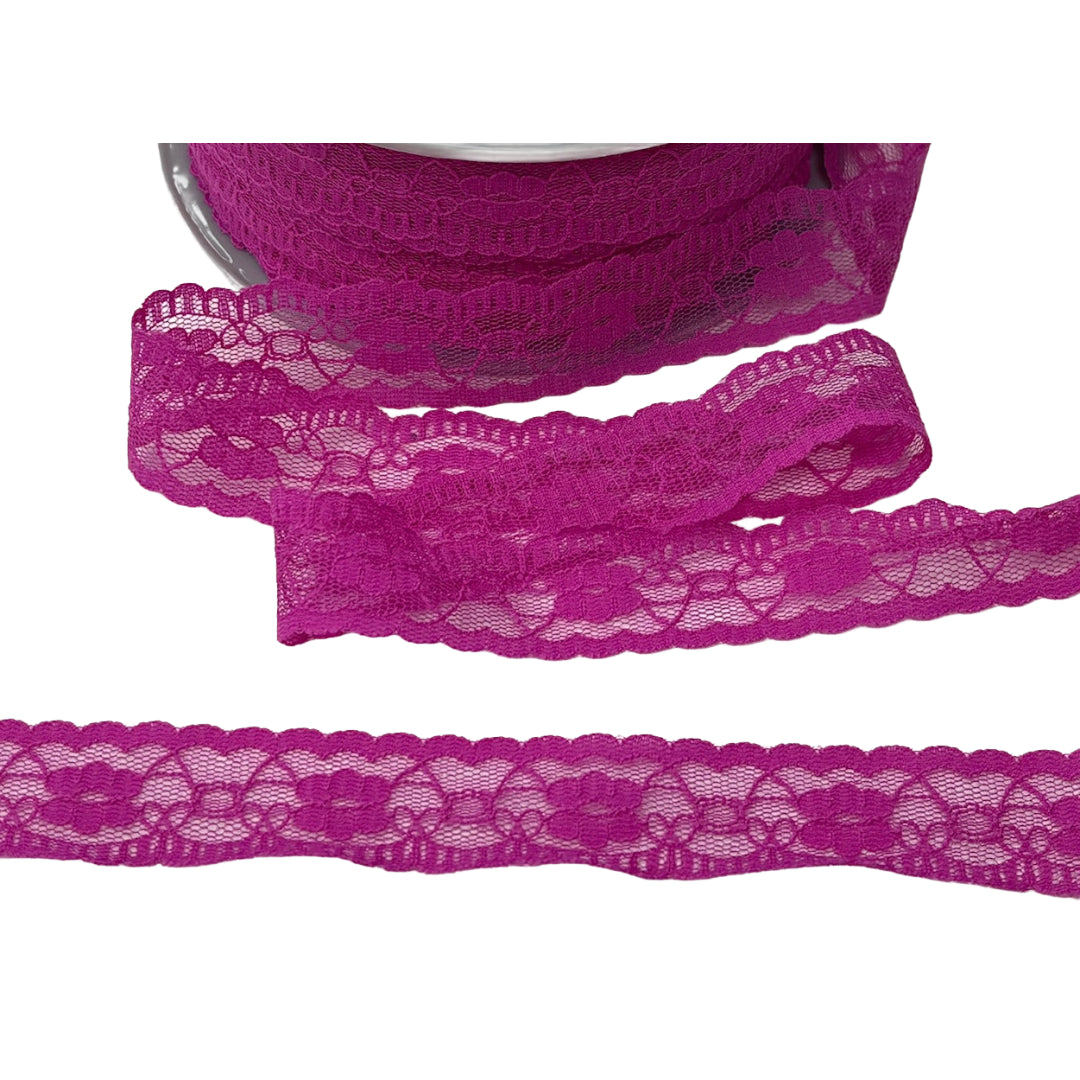 Scalloped Nylon Lace Trim - Small Flowers (25mm) - Cheap Fabrics