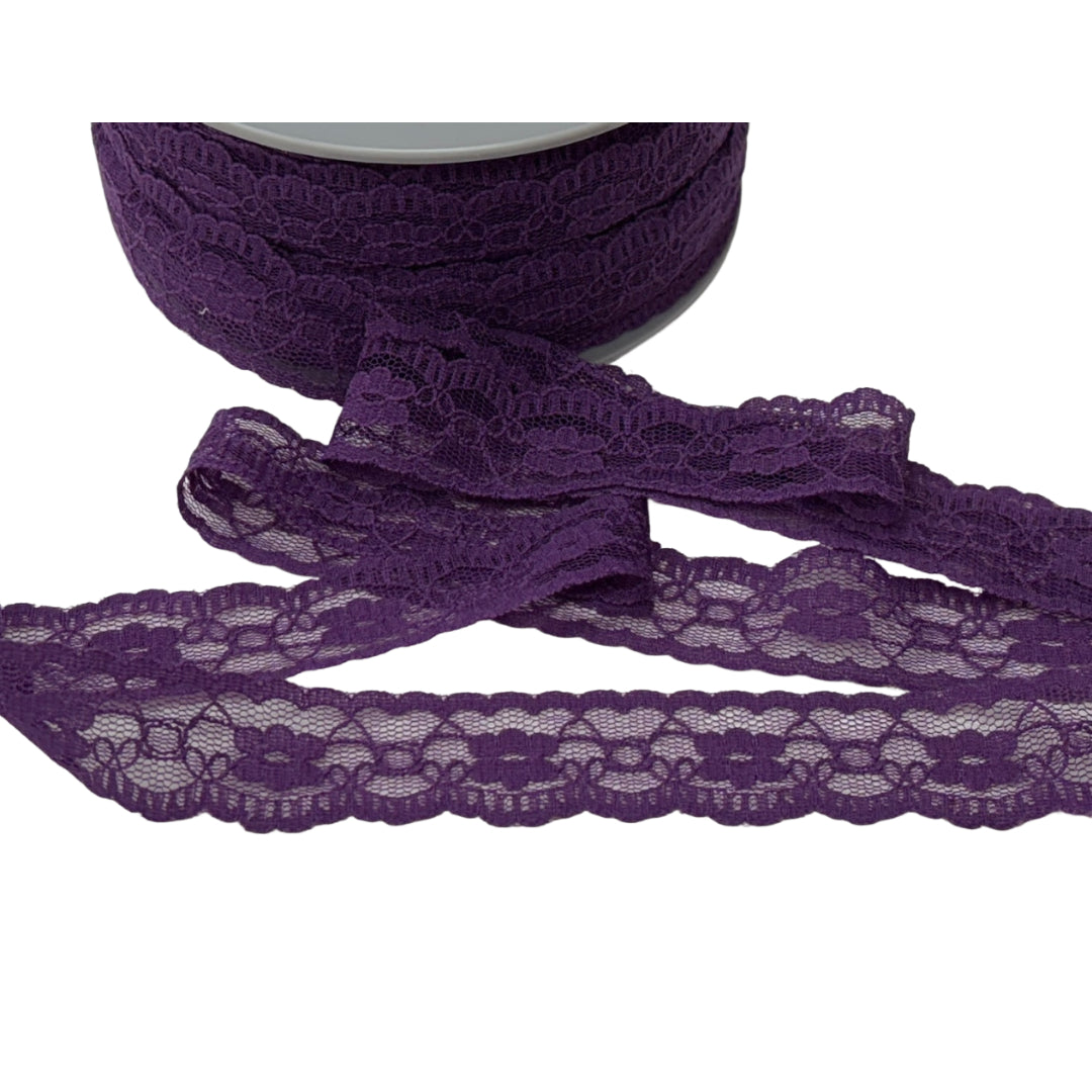 Scalloped Nylon Lace Trim - Small Flowers (25mm) - Cheap Fabrics