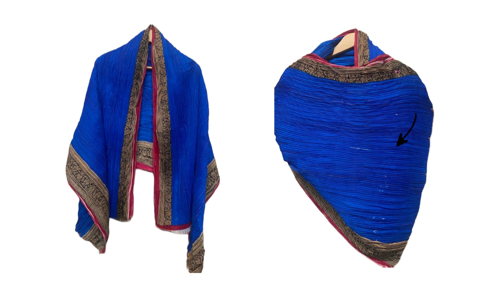 Crinkle Chiffon Sarong - Royal/Cerise (SECONDS) - Cheap Fabrics