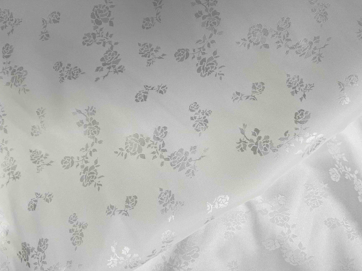 Satin Jacquard Fabric - English Rose