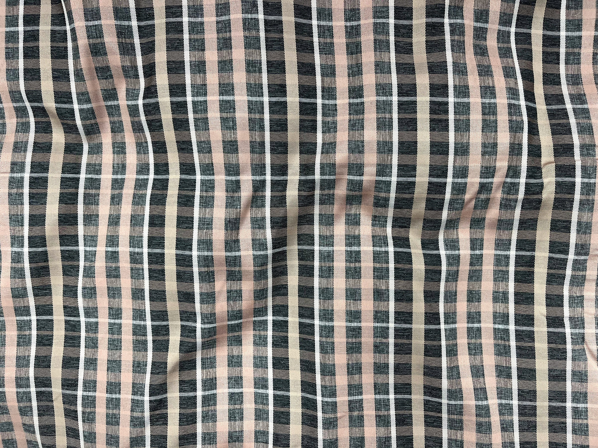 Satin Check Shirting Fabric