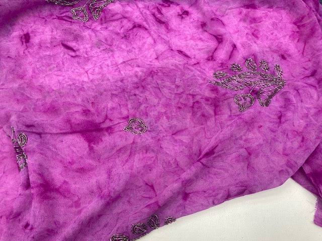 Sequin Tie Dye Chiffon CLEARANCE  - DARK CERISE - Cheap Fabrics