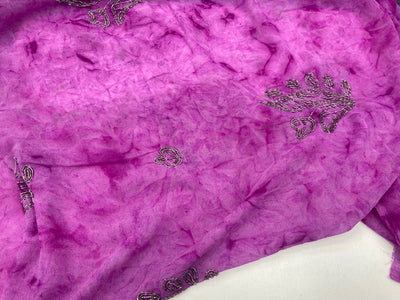 Sequin Tie Dye Chiffon CLEARANCE  - DARK CERISE