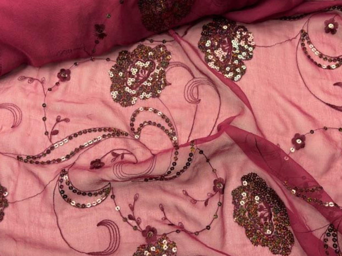 Sequin Embroidered Chiffon - Cheap Fabrics
