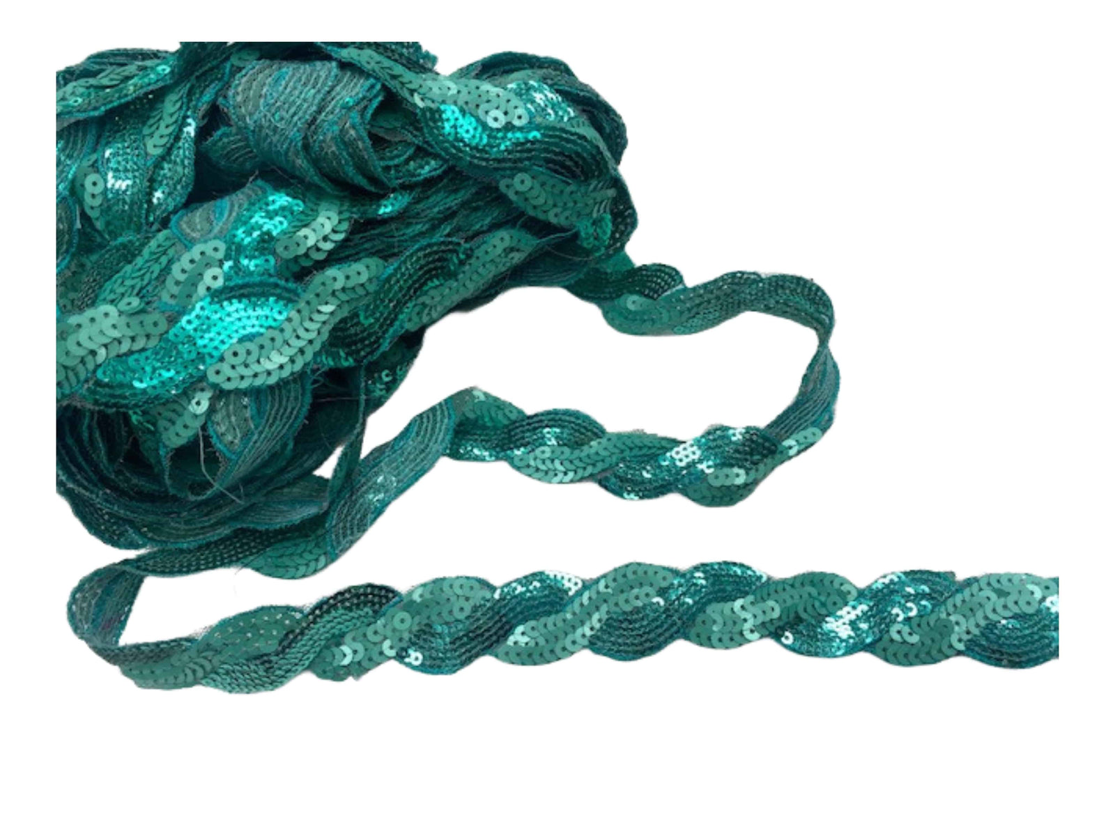 Sequinned Twist Trim Ribbon - 25mm - Cheap Fabrics