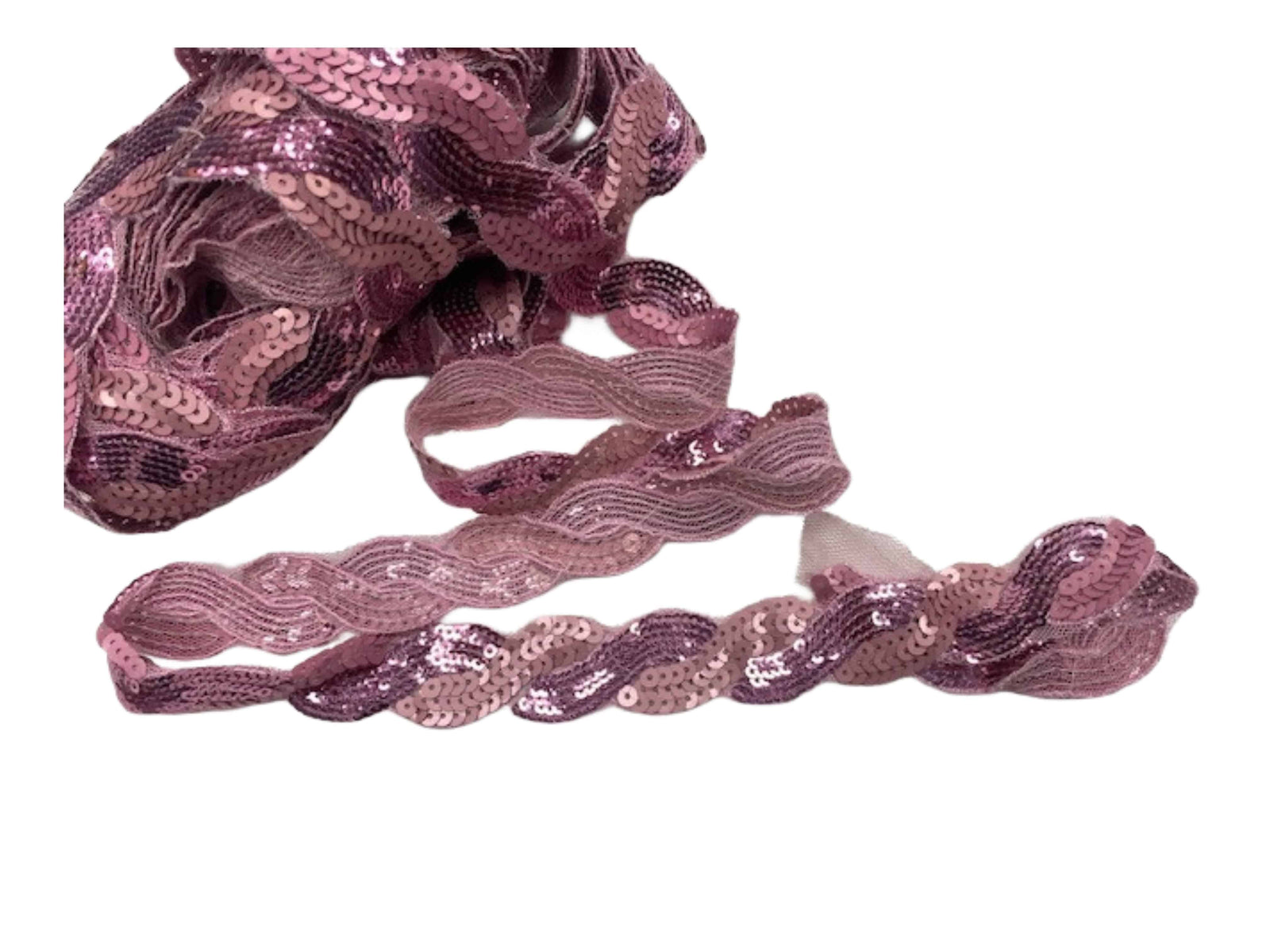 Sequinned Twist Trim Ribbon - 25mm - Cheap Fabrics