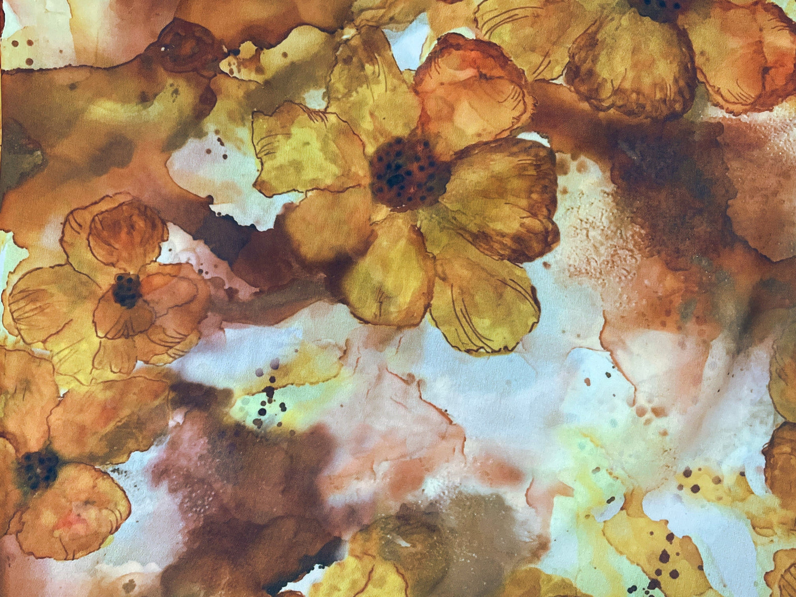 Shaded Water Floral - Printed Chiffon - Cheap Fabrics