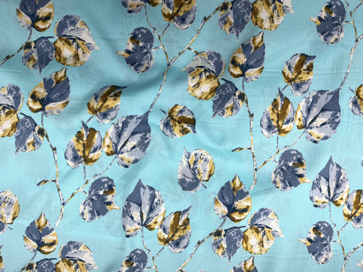 Shaded Leaves - Clearance Printed Crepe