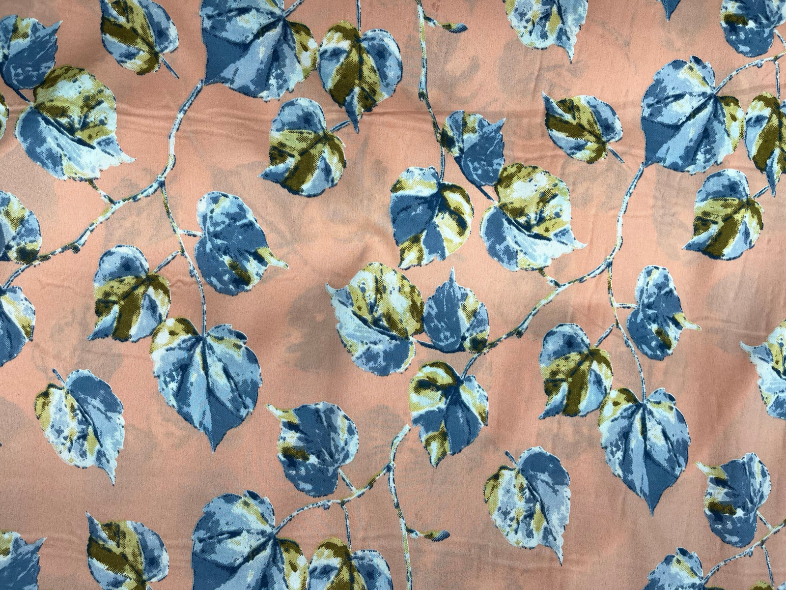 Shaded Leaves - Clearance Printed Crepe - Cheap Fabrics