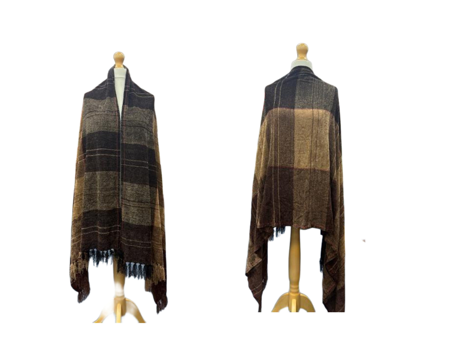 Soft Shimmer Brown Shawl - Check Shimmer - Cheap Fabrics