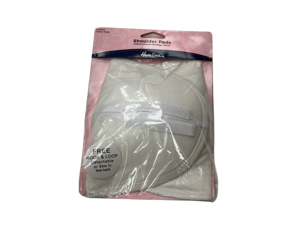 White Shoulder Pads Set-in/Covered - MEDIUM