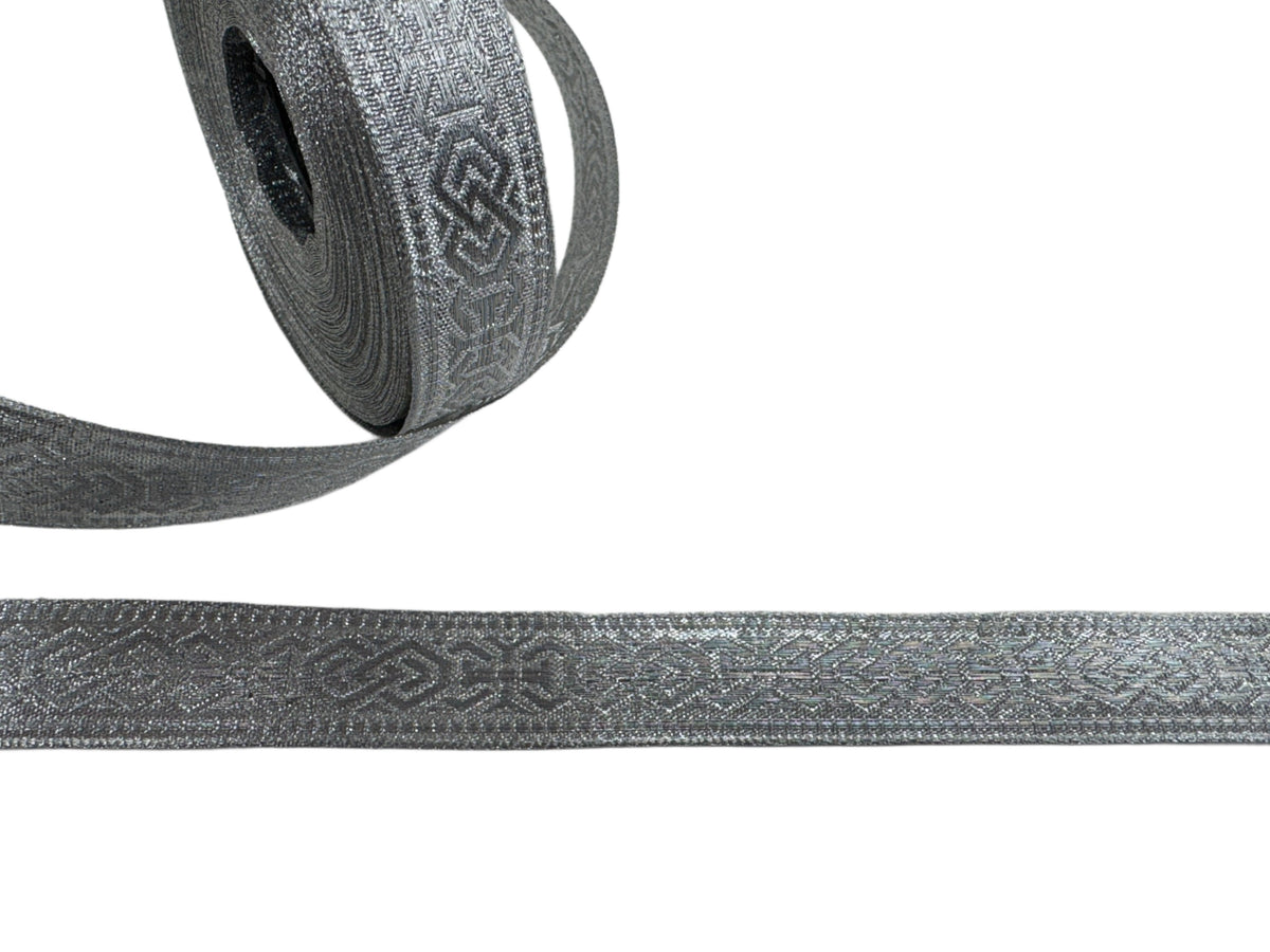 Abstract Metallic Woven Ribbon - 19/20mm